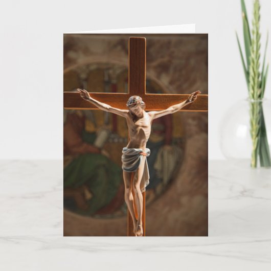 Jesus auf der Kreuzung Grußkarte Karte (Vorderseite)