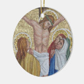 Jesus auf der religiösen Kunstverzierung des Keramikornament (Links)