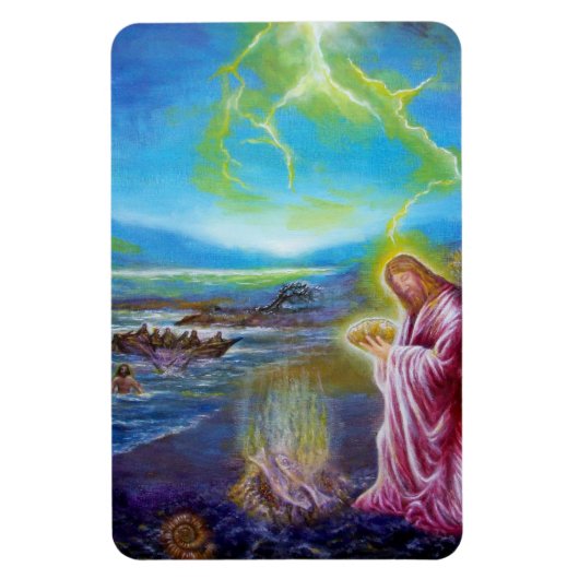 JESUS AUF DER SEESHORE ,St. John 21 Magnet (Vertikal)