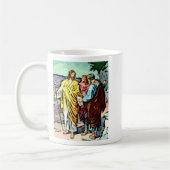 Jesus auf der Straße zu Emmaus Kaffeetasse (Links)