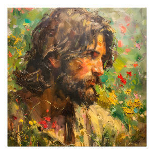 Jesus auf der Wiese Fotodruck