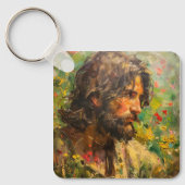 Jesus auf der Wiese Schlüsselanhänger (Vorderseite)