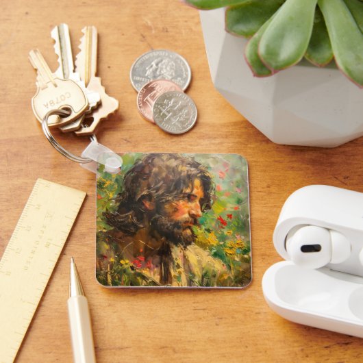 Jesus auf der Wiese Schlüsselanhänger (Schreibtisch)