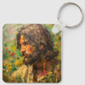 Jesus auf der Wiese Schlüsselanhänger (Rückseite)