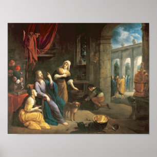 Jesus auf der Zuhause von Martha und Mary Poster