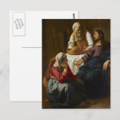 Jesus auf der Zuhause von Mary und Martha Postkarte (Vorne/Hinten)