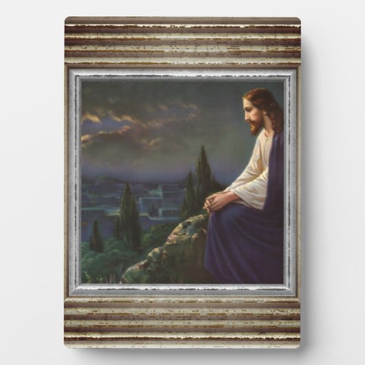 Jesus auf einem Berg Fotoplatte (Vorderseite)