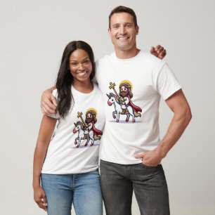 Jesus auf einem Einhorn T-Shirt