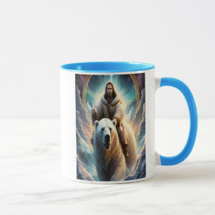 Jesus auf einem Eisbären-12x18 Tasse