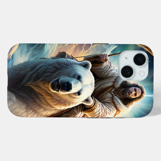 Jesus auf einem Eisbären Case-Mate iPhone Hülle (Rückseite (Horizontal))