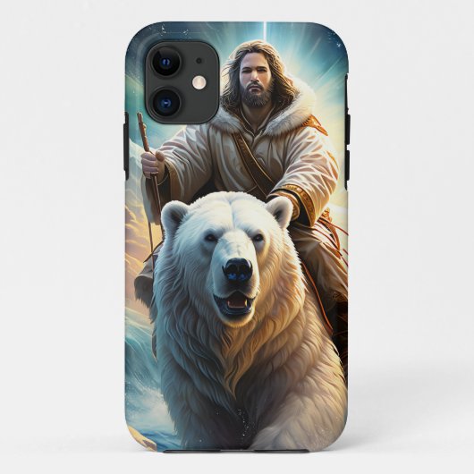 Jesus auf einem Eisbären Case-Mate iPhone Hülle (Rückseite)