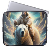 Jesus auf einem Eisbären Laptopschutzhülle (Vorderseite)