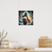Jesus auf einem Eisbären Poster (Küche)