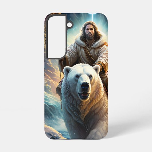 Jesus auf einem Eisbären Samsung Galaxy Hülle (Rückseite)