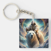 Jesus auf einem Eisbären Schlüsselanhänger (Vorderseite)