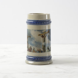 Jesus auf Kreuz Bierglas