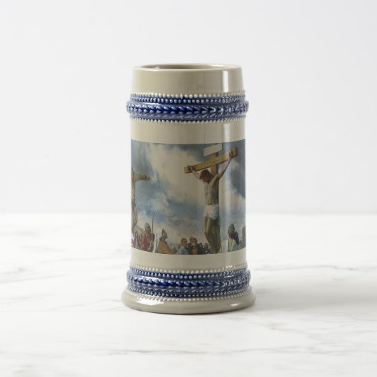 Jesus auf Kreuz Bierglas (Mittel)