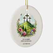 Jesus auf Kreuz Er ist Riser Oster Keramik Ornament (Rechts)