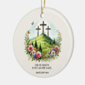 Jesus auf Kreuz Er ist Riser Oster Keramik Ornament (Links)
