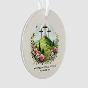 Jesus auf Kreuz Er ist Riser Oster Ornament