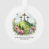 Jesus auf Kreuz Er ist Riser Oster Ornament (Rückseite)