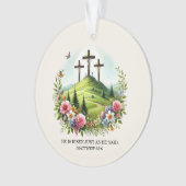 Jesus auf Kreuz Er ist Riser Oster Ornament (Vorderseite)