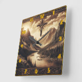 Jesus auf Kreuz mit Bergsicht Quadratische Wanduhr (Winkel)