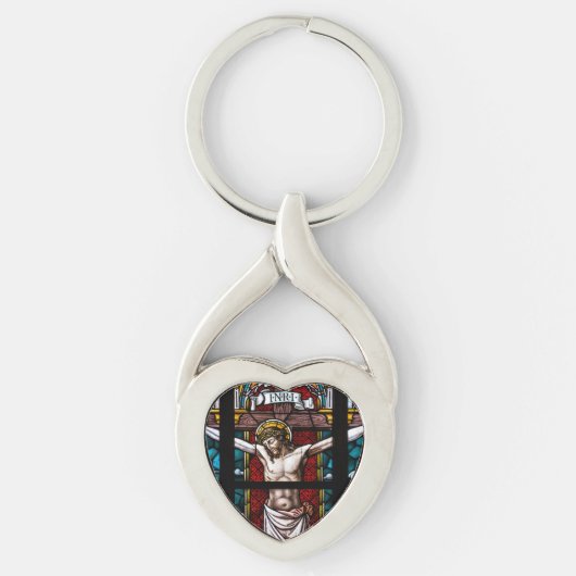 Jesus auf Kreuz Schlüsselanhänger (Vorderseite)