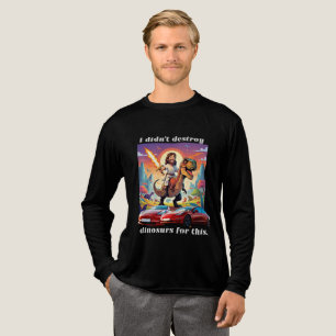 Jesus auf Trex gegenüber Elektroauto Tri-Blend Shirt