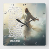 Jesus: Auf Wasser laufen, Glaube Quadratische Wanduhr (Vorderseite)