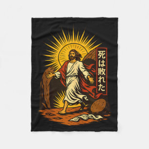 Jesus Auferstehung Christliche Manga-Kunst Tod Bes Fleecedecke