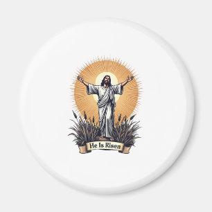 Jesus-Auferstehung Vintage-Stich Glaube-Shirt ( Magnet