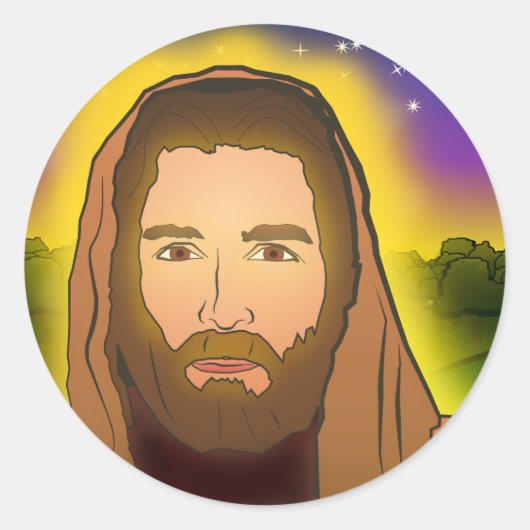 Jesus: Auferstehungsmorgens Runder Aufkleber (Vorderseite)