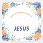 Jesus-Aufkleber Quadratischer Aufkleber (Vorderseite)