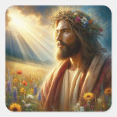 Jesus-Aufkleber! Quadratischer Aufkleber (Vorderseite)