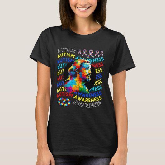 Jesus Autism Awareness Navigating Autism Autism Lo T-Shirt (Vorderseite)