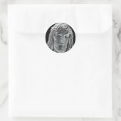 Jesus B&W Image Runder Aufkleber (Tasche)