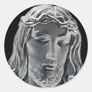 Jesus B&W Image Runder Aufkleber