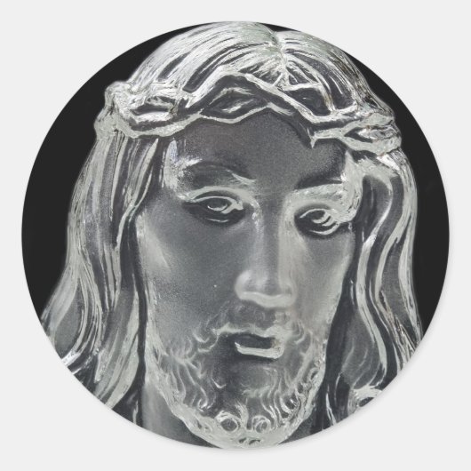 Jesus B&W Image Runder Aufkleber (Vorderseite)