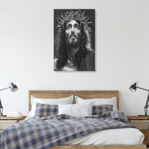 Jesus B&W Wrapped Canvas Leinwanddruck