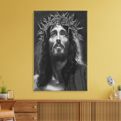Jesus B&W Wrapped Canvas Leinwanddruck (Insitu (Wohnzimmer))