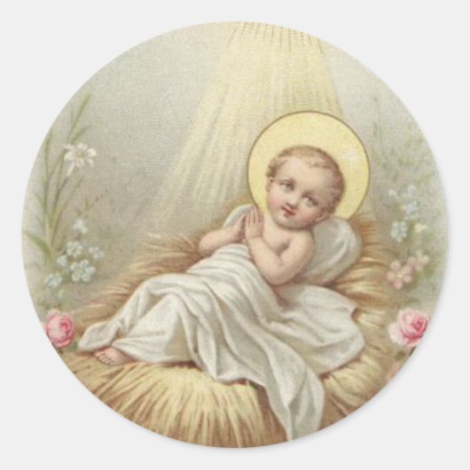 Jesus-Baby in der Gefahr Runder Aufkleber (Vorderseite)