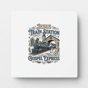 Jesus Bahnhof Gospel Express Jesus Zug Sta Fotoplatte