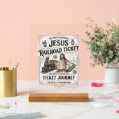 Jesus Bahnticket Reise Jesus Bahnticket Acrylschild (Hochzeit)