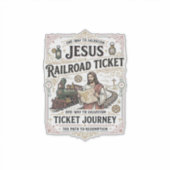 Jesus Bahnticket Reise Jesus Bahnticket Aufkleber (Vorderseite)