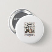 Jesus Bahnticket Reise Jesus Bahnticket Button (Vorne & Hinten)