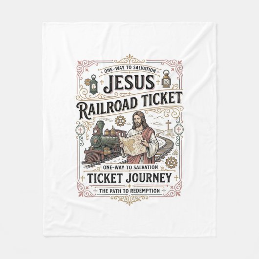Jesus Bahnticket Reise Jesus Bahnticket Fleecedecke (Vorderseite)