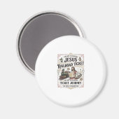 Jesus Bahnticket Reise Jesus Bahnticket Magnet (Vorderseite/Rückseite)