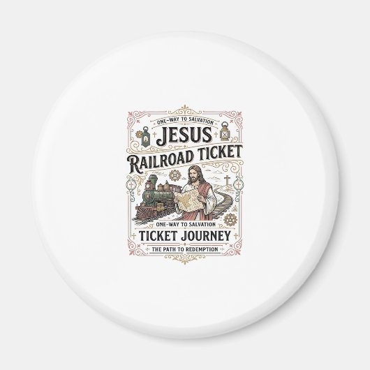 Jesus Bahnticket Reise Jesus Bahnticket Magnet (Vorne)