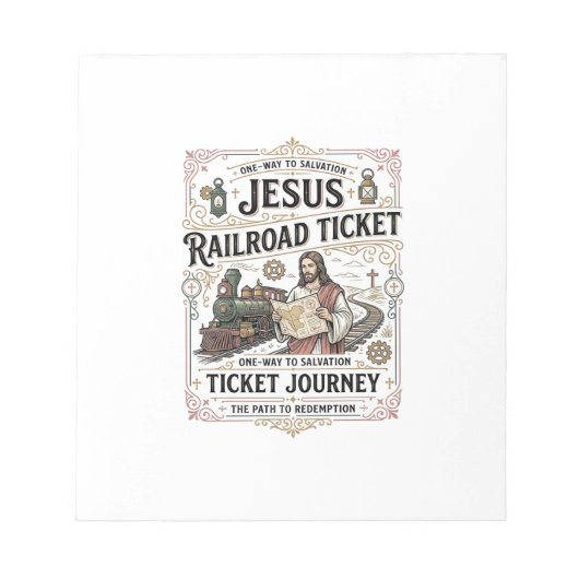 Jesus Bahnticket Reise Jesus Bahnticket Notizblock (Vorderseite)